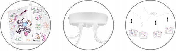 Lofthængende lampe med loftskrone og edderkopskærm
