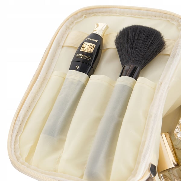 BKP-12 beige Suorakaiteen muotoinen tikattu kosmetiikkalaukku Stella
