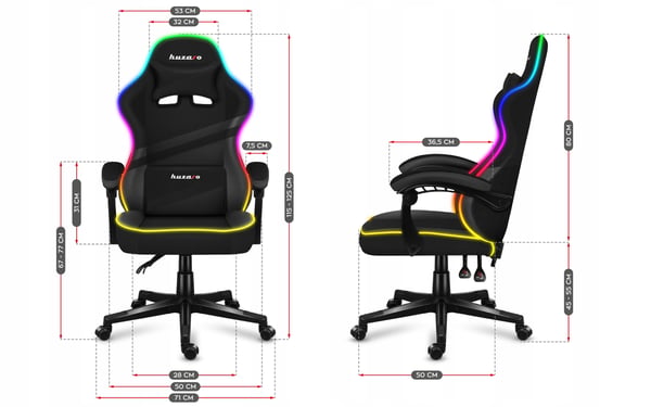 Huzaro Force 4.4 RGB musta verkkopelituoli