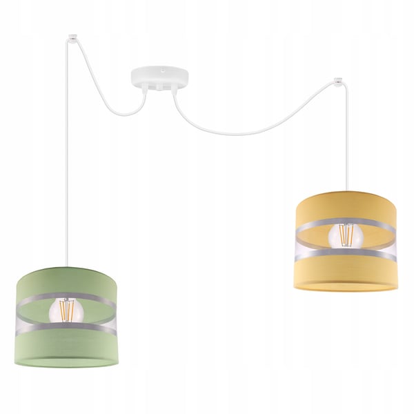 Lofthængende lampe med loftskrone og edderkopskærm