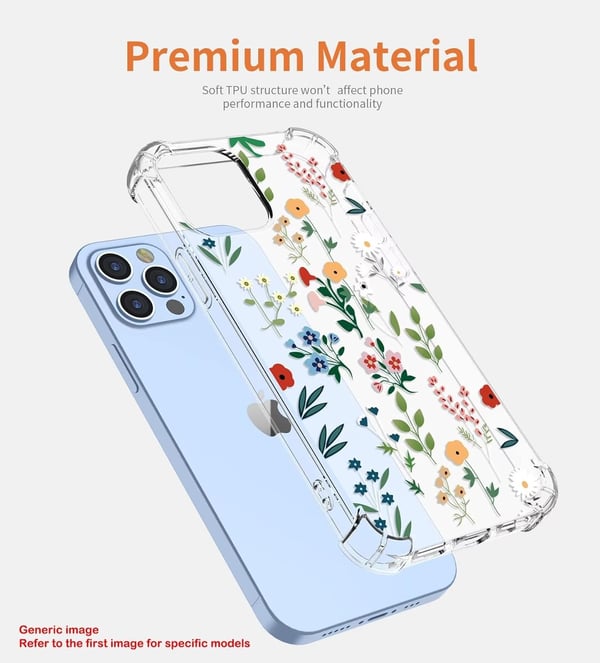 Etui til Xiaomi 13 med gennemsigtige farverige beskyttende blomster