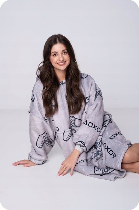 Peitto collegepaita Ylisuuri lämmin Paksu peitto collegepaita 2in1 XXL-pehmusteet Karvainen [KB-W29]