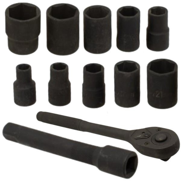 FORCEKRAFT Iskuporasarja 12 osaa 1/2" kuusikulmainen 10-24 mm