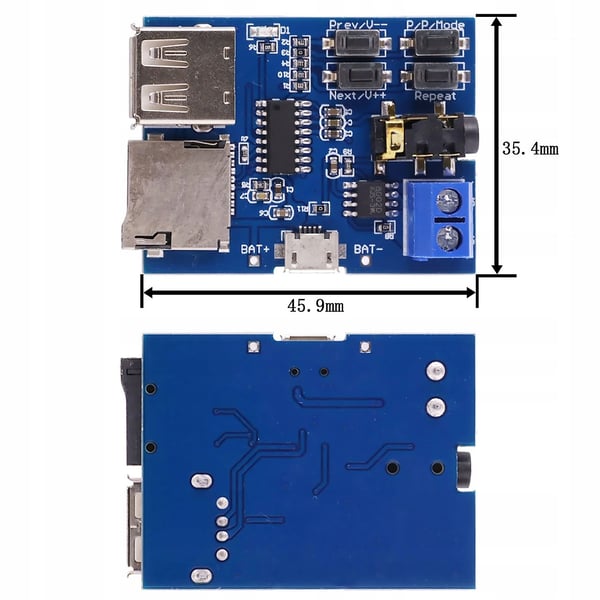 USB Micro SD MP3-spelarmodul