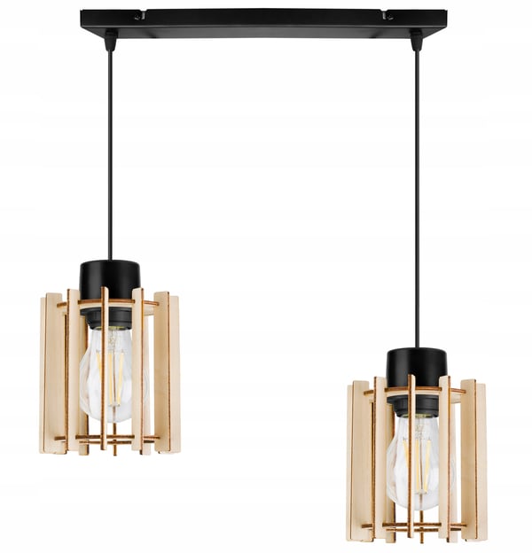 MODERN LED-TAKLAMPA I TRÄ