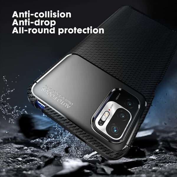 Bagcover til Xiaomi Redmi Note 10 5G / Poco M3 Pro 5G sort + 3x glas