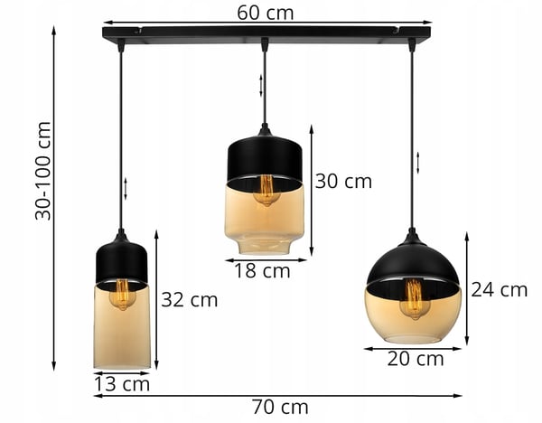 HÆNGENDE LOFTSLAMPE, GLASLAMPESKÆRM