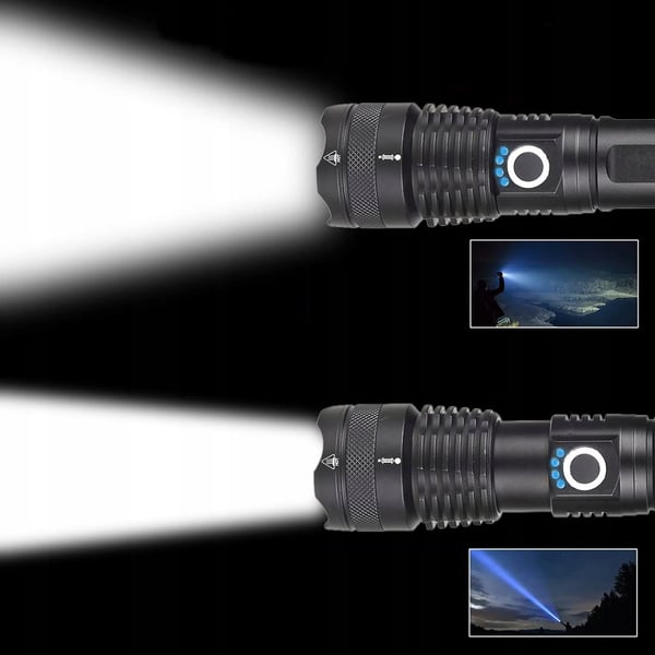 Tehokas XHP50-sotilaskäyttöön tarkoitettu zoom-taktinen LED-taskulamppu