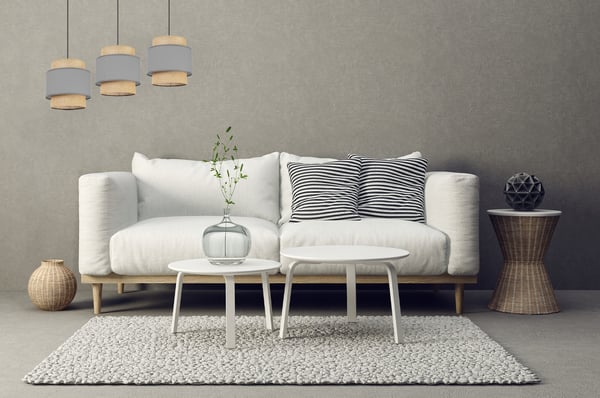 Hængende lampe, loftslysekrone, lampeskærm, boho juta