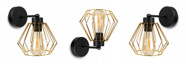 ELEGANT RETRO VÆGLAMPE MED TRÅD GULD LOFT