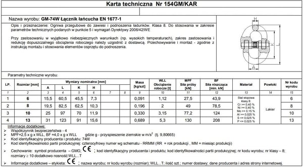 GM74W-G8 NIVELENPALAT 13MM RAITA 5.3T - OGN PRZ13G8