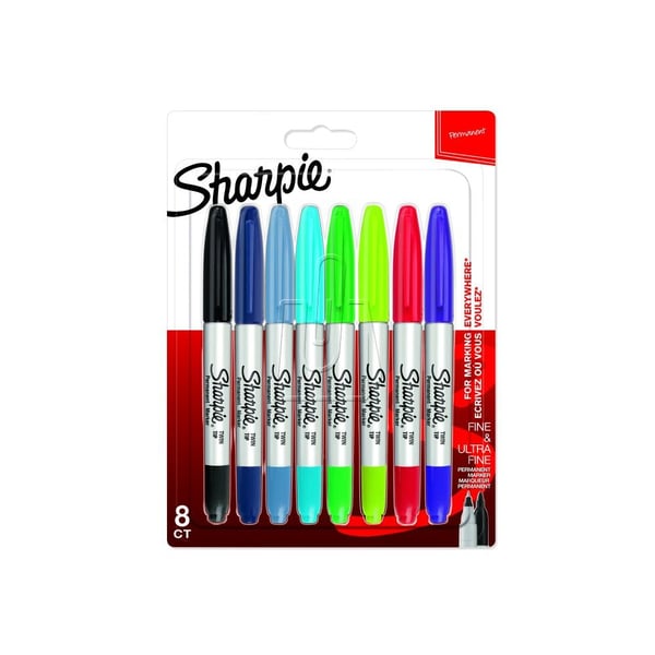 Sharpie markörer med dubbelspetsig spets, 8 färger - I-S2065409