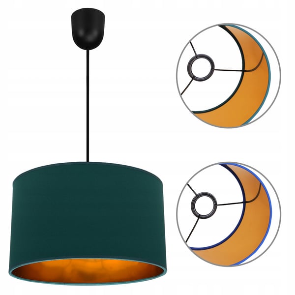Lofthængende lampe med gylden center LED
