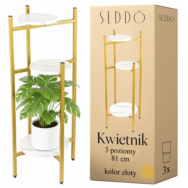Seisova kukkateline, metallinen kukkateline, kukat, kasvit, ruukut, 3 hyllyä