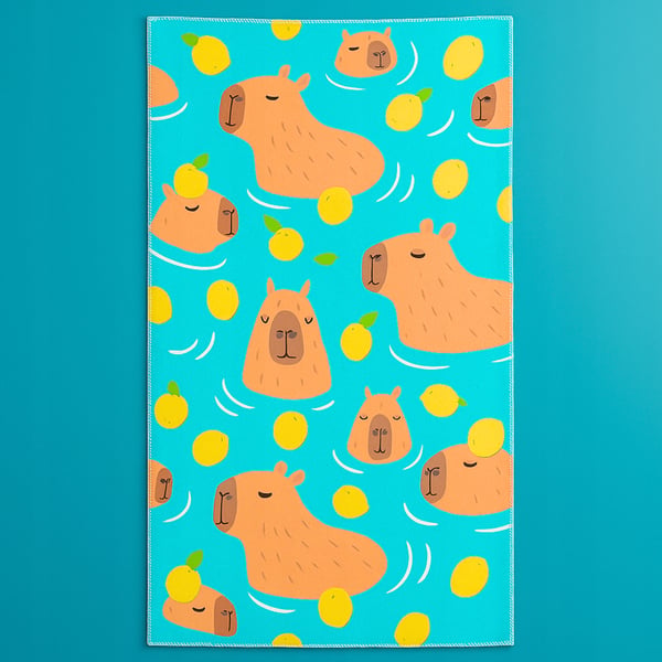 Mikrokuituinen rantapyyhe Capybara Nopeasti kuivuva 3D 150x75 cm
