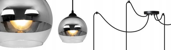 ELEGANT KROM LED-SPINDELHÄNGLAMPA