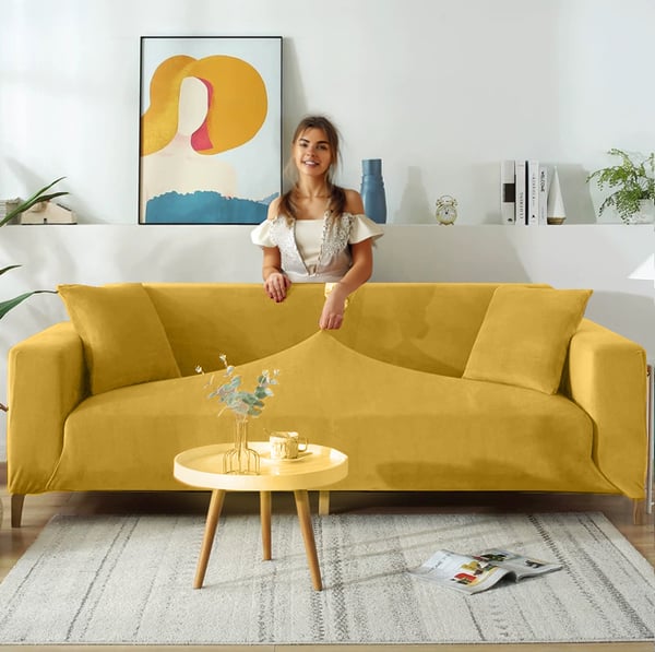 Klädsel soffa bäddsoffa 1-sits honey velvet