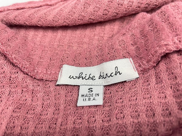 Rosa designerbluse hvid birk S