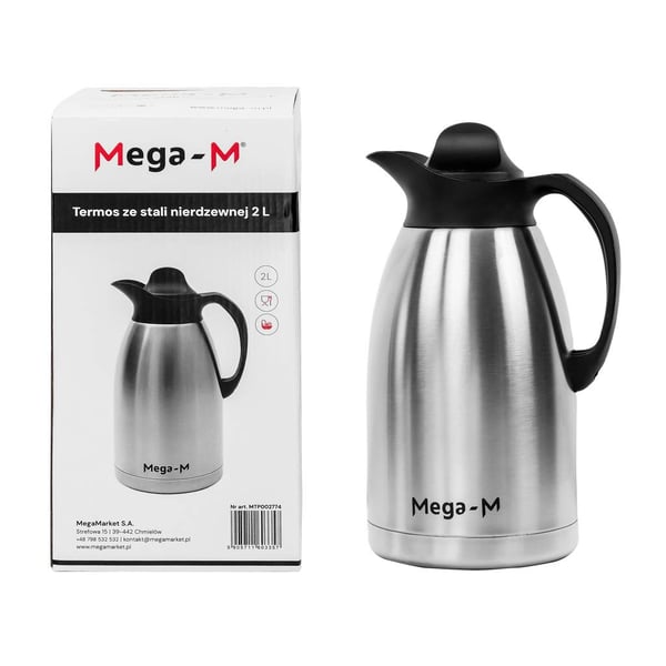 Mega-M termosflaske af rustfrit stål 2L