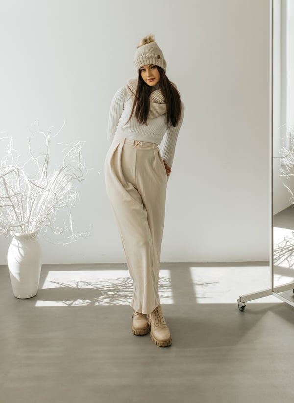 BKD-BK-08 beige varm damhalsduk vinter