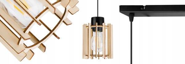 MODERN LED-TAKLAMPA I TRÄ