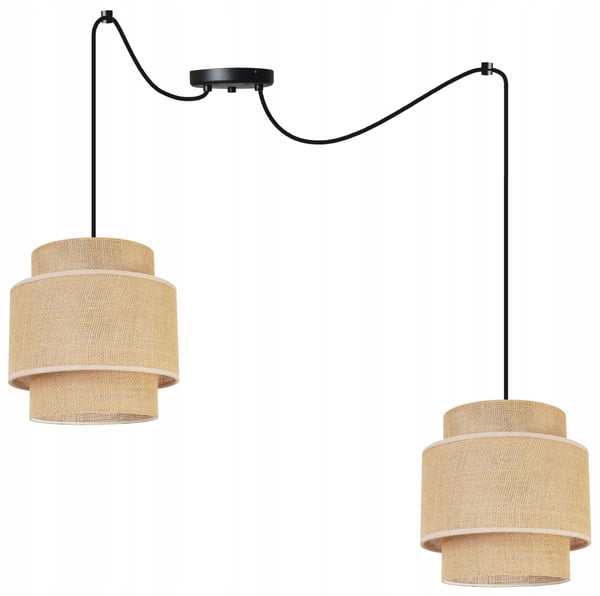Hængende lampe, loftslysekrone, lampeskærm, boho juta