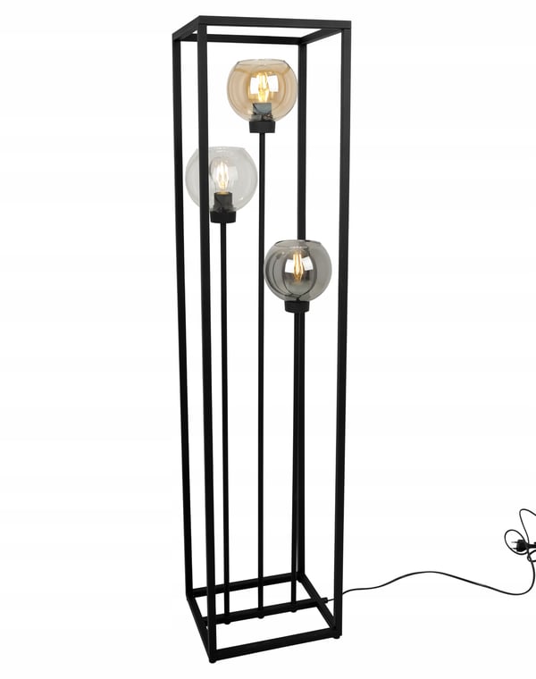 GULVLAMPE, STÅENDE, METAL LAMPESKÆRM, SORT, 130 CM