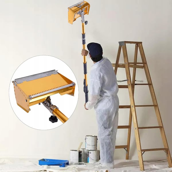 Gipslåda ProFlex fogningsanordning för gipsskivor 3 kg 250mm 5-stegsteleskop 100-162 cm med hjul