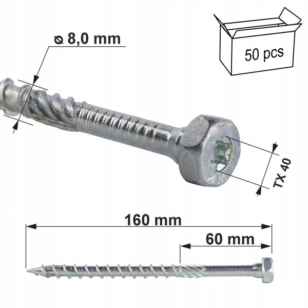 Sekskanthovedforbindelsesskruer wkch-08160