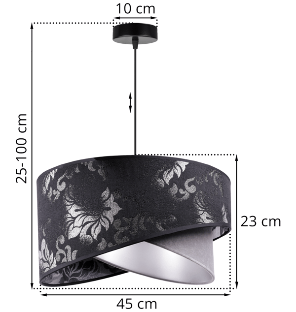 GLAMOUR SORT HÆNGENDE LOFTSLAMPE LYKRONE