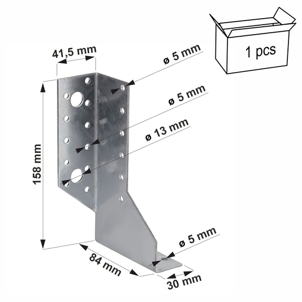 Jaettupalkin ripustin 30x158x84x2mm vasen