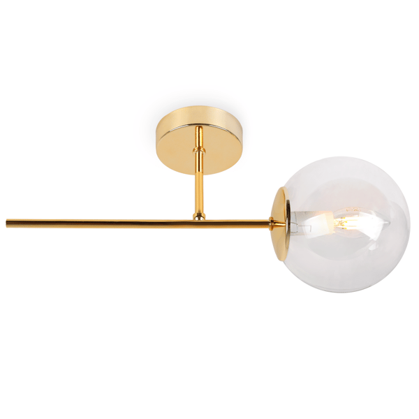 SIENA GULD VÆGLAMPE 1 FLAD KLAR LAMPE E14