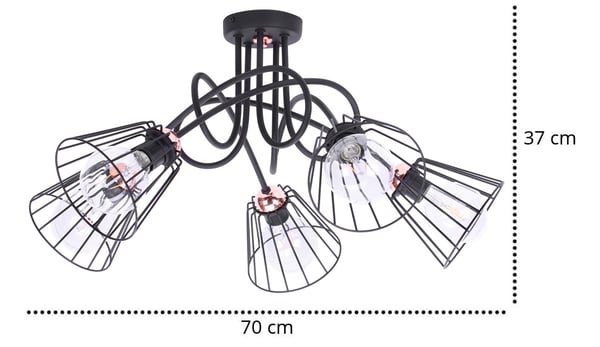 Modern industriell kopparloftslampa