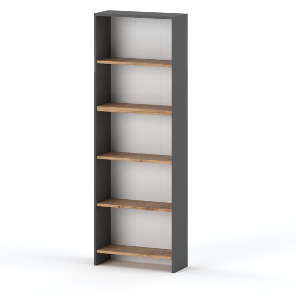 Kontorreol Grå Eg Wotan 60cm 5 hylder Loft Legetøjshylde