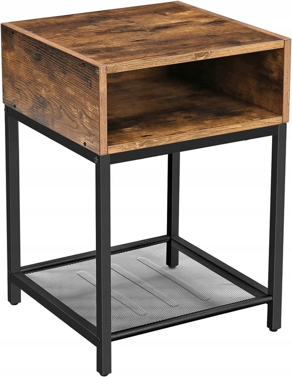 Songmics - Sofabord, Natbord til seng, Sofa, til blomster, 3 hylder, Firkantet