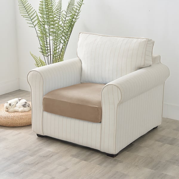 Sohvan istuinpäällinen, samettia, beige, kahvin ja maidon värinen 100-125cm