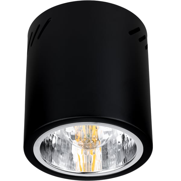 Fast rund loftslampe til påbygning APUS 13 spot TUBA sort E27