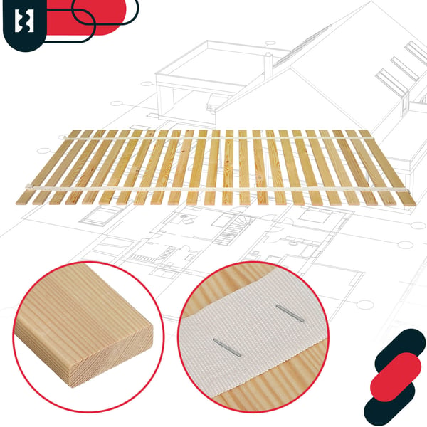 Träsängram med ribbor på band för madrass 90 x 200 cm
