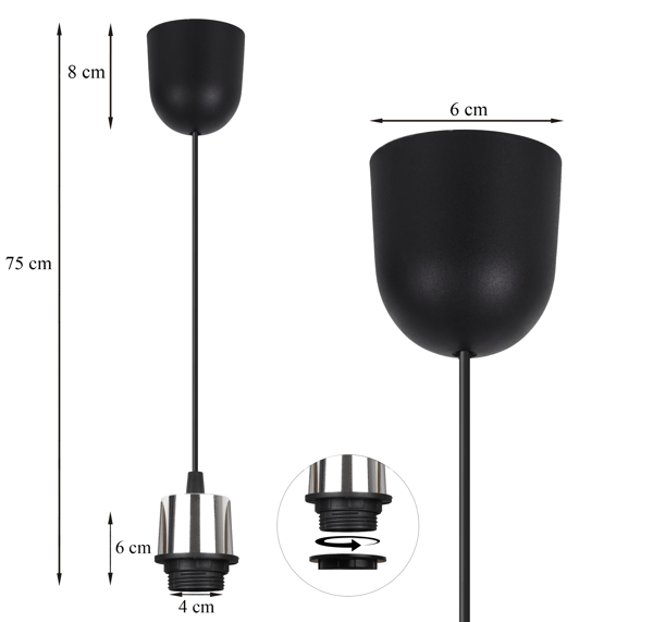 ÄGG LINE 60 SVART KOPP 50 KROM