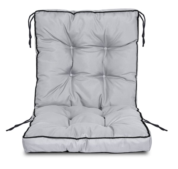Havepude til stol med høj side og piping 50x50x50 cm mørkegrå