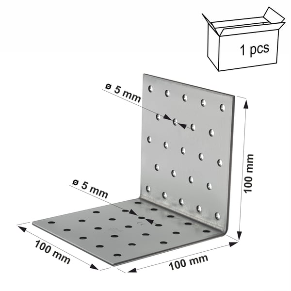 ANP251010100 reiitetty kulmayhde 100x100x2,5x100mm