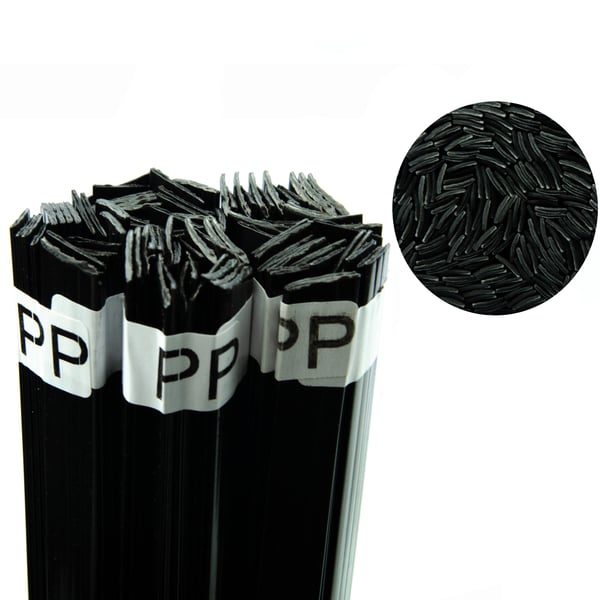 PP plast svejsemasse metal Sort 100g 12mm strimmel