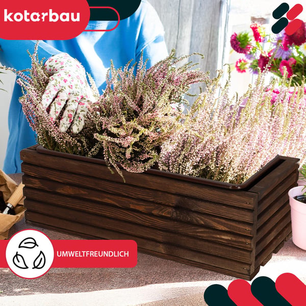 KOTARBAU® träterrashylla med insats brun 44 x 20 cm