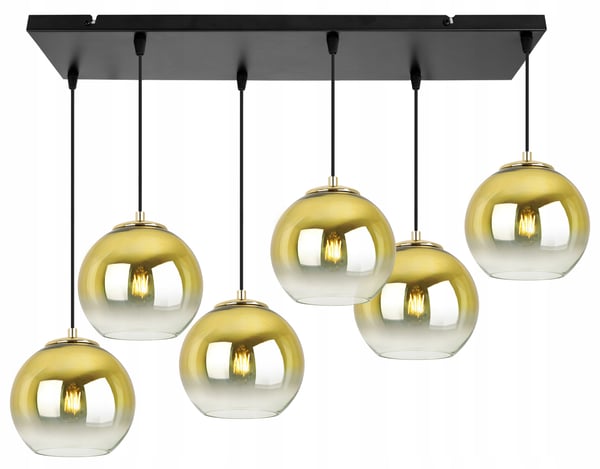 Hængende loftslampe med gylden lampeskærm 15 cm