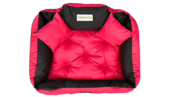 Hundeseng hundebur KINGDOG 115x95 cm personaliseret vandtæt rød