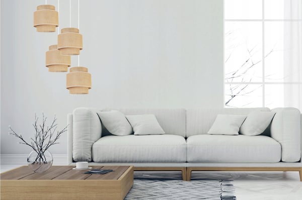 Hængende lampe, loftslysekrone, lampeskærm, boho juta