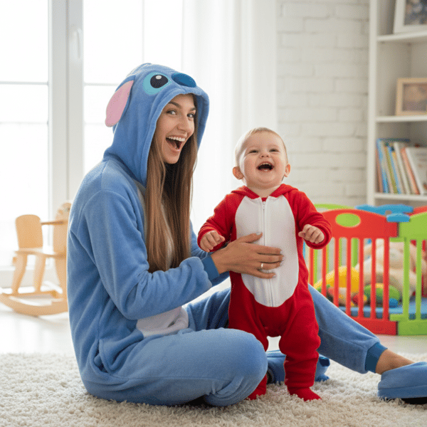 Onesie Stitch Kigurumi kostume mikrofiber varm pyjamas træningsdragt m Onesie Stitch kostume - S