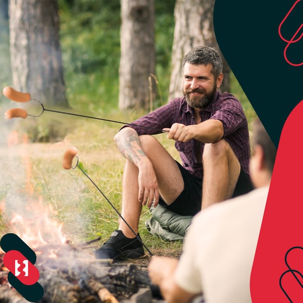 KOTARBAU® grillkahva kaksihaarainen aaltoava makkarakahva 100 cm setti 5 kpl