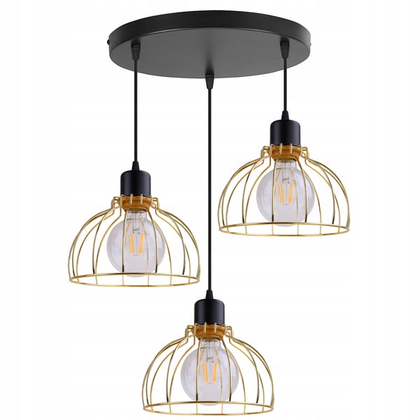 Lofthængende lampe lysekrone gylden lampeskærm loft