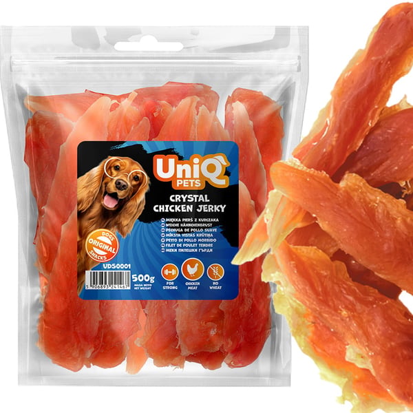 Herkku, koiran välipala, pehmeä kananrintafilee (94 %) UniQ 500g Herkku, koiran välipala, pehmeä kananrintafilee (94 %) UniQ 500g
